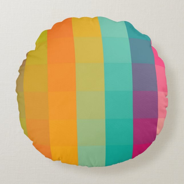 Almofada Redonda Teste padrão geométrico abstrato (Frente)