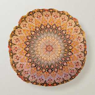 Almofada Redonda Teste padrão oriental do persa do vintage do