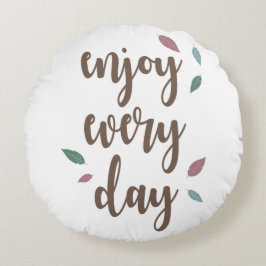 Almofada Redonda Texto de caligrafia de citação de motivação