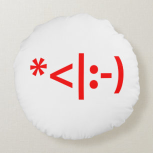 Almofada Redonda Texto do Elf Emoticon Xmas ASCII