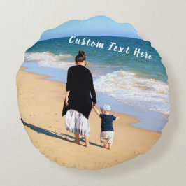Almofada Redonda Texto Fotográfico personalizado Travesseiro redond