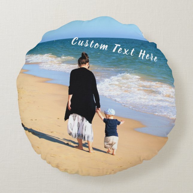 Almofada Redonda Texto Fotográfico personalizado Travesseiro redond (Verso)