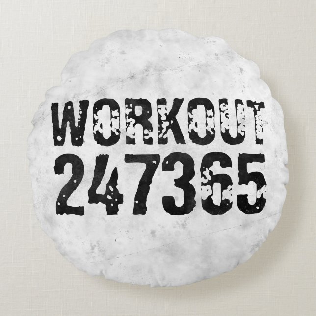 Almofada Redonda Texto riscado vestido Workout 247365 rústico (Frente)