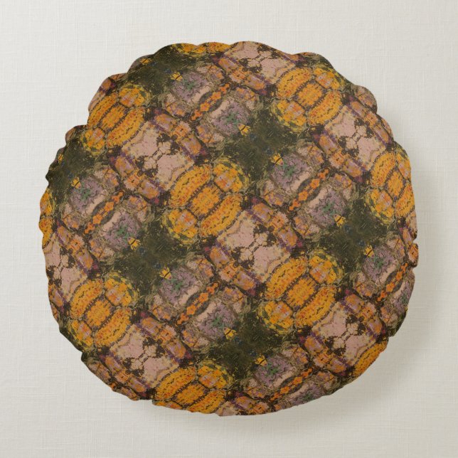Almofada Redonda Textura #12 de obra La roca (Frente)