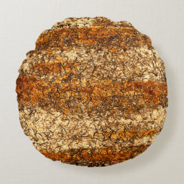 Almofada Redonda Textura acastanhada em madeira áspera