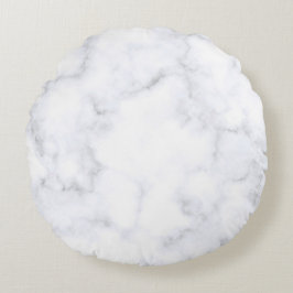 Almofada Redonda Textura branca de mármore