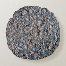 Almofada Redonda Textura de asfalto e seixos