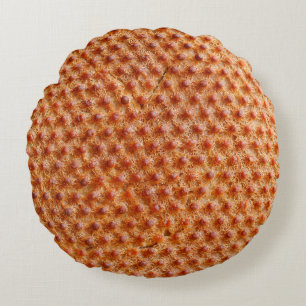 Almofada Redonda Textura de pão com muitos pontos (após cozinhar li
