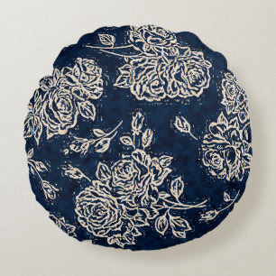 Almofada Redonda Textura floral repetir padrão moderno,morcego
