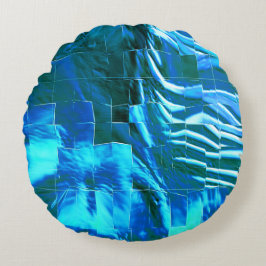 Almofada Redonda Textura metálica abstrato de mosaico céu limpo