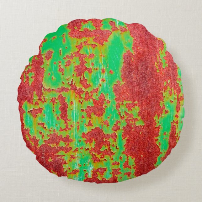 Almofada Redonda Textura metálica com efeito de arranhões e fissura (Frente)