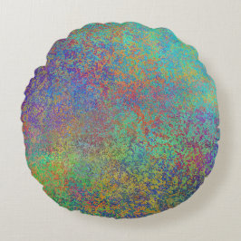 Almofada Redonda Textura roxa e turquesa