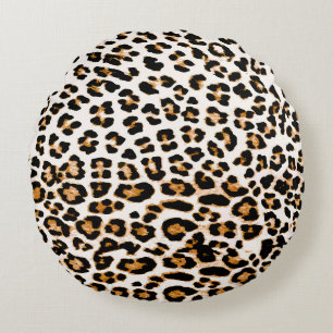 Almofada Redonda Textura sem leopardo, impressão animal africana