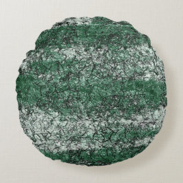 Almofada Redonda Textura verde de óleo sobre palitos e fiapos