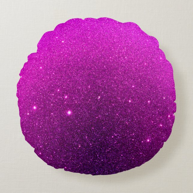 Almofada Redonda Textura violeta de luxo. Historial violento.  (Frente)