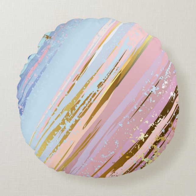 Almofada Redonda Textured Pink Background (Frente)