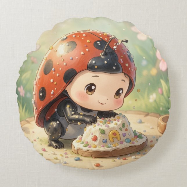 Almofada Redonda The Ladybug and the Hidden Nectar Kingdom (Frente)
