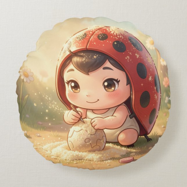 Almofada Redonda The Ladybug and the Hidden Nectar Kingdom.8 (Frente)