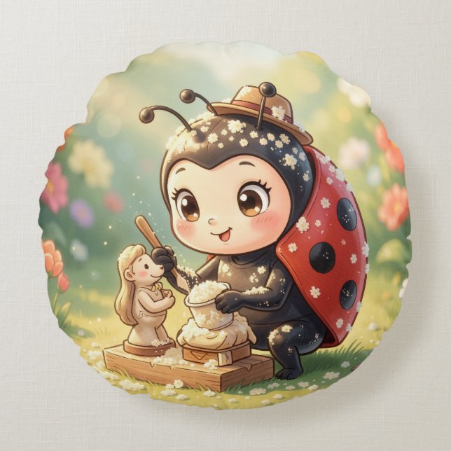 Almofada Redonda The Ladybug and the Hidden Nectar Kingdom.9 (Frente)