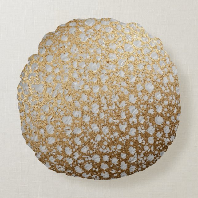 Almofada Redonda The Luxury of Gold Pattern, Modern, Trendy,Elegant (Frente)