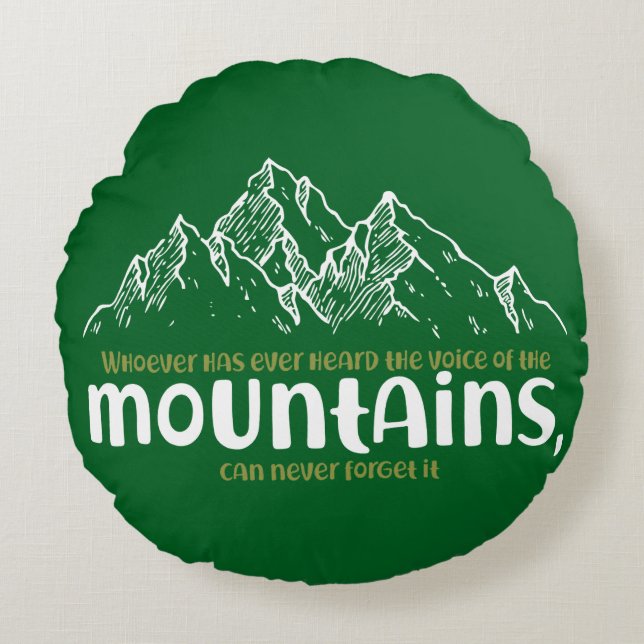 Almofada Redonda The Voice of the Mountains (Frente)