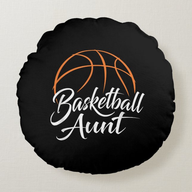 Almofada Redonda Tia de Basquete Basquete Mãe Tia Gift (Frente)