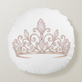 Almofada Redonda tiara Princesa Rosa Bege
