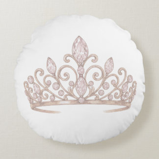 Almofada Redonda tiara Princesa Rosa Bege