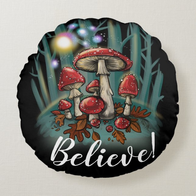 Almofada Redonda Toadstools Enchanted (Frente)