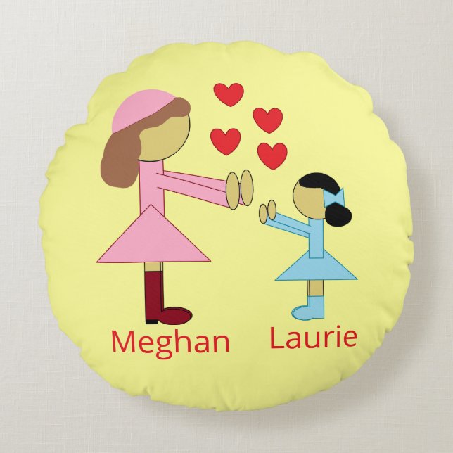 Almofada Redonda Todas as Crianças Precisam De Amor: Amarelo (Frente)