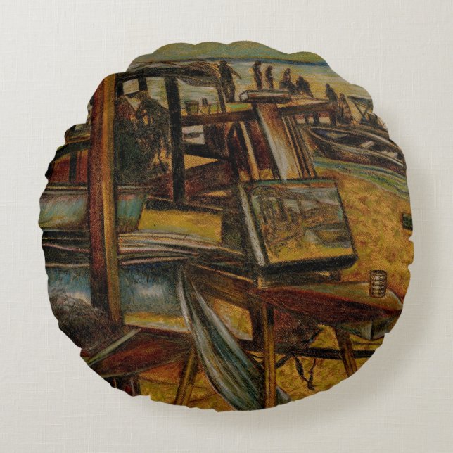 Almofada Redonda Todas as pinturas de Excelente começam com um pont (Frente)