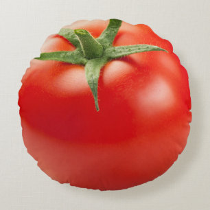 Almofada Redonda Tomate vermelho fresco isolado no fundo branco