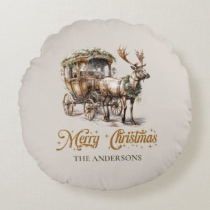 Almofada Redonda Toneladas de terra neutra verdes e de ouro