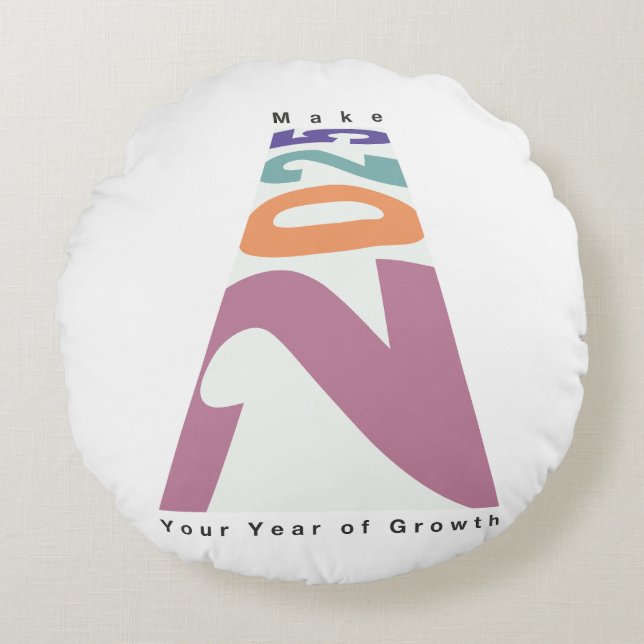 Almofada Redonda Torne 2025 Seu Ano de Crescimento (Frente)