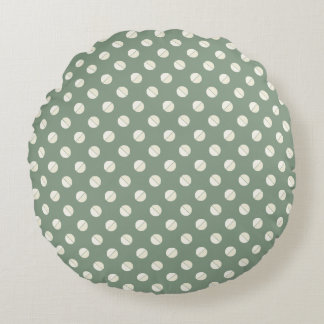Almofada Redonda Torta Polkadot Sálvia e Creme Tonal