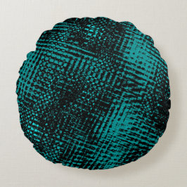 Almofada Redonda Traços cinza-verdes escuros atravessando estalos c