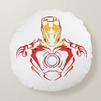 Almofada Redonda Traje Vector Ironman - Núcleo de Arco Brilhante