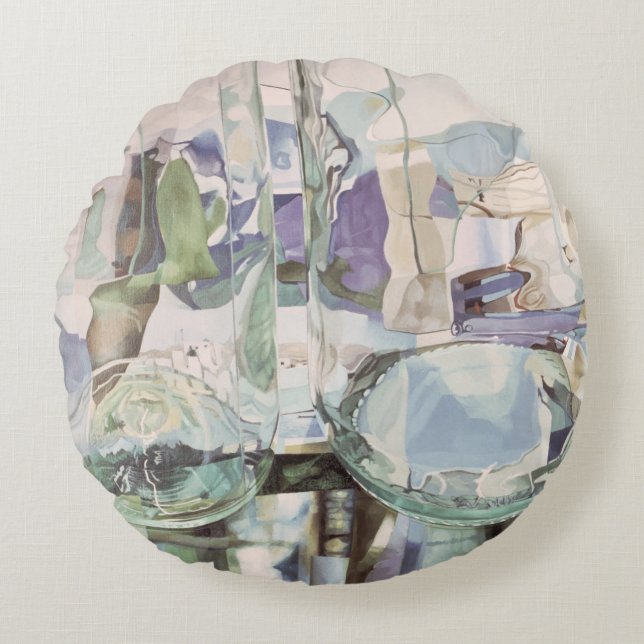 Almofada Redonda Transparência verde (Frente)