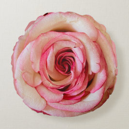 Almofada Redonda Travesseira Redonda Decorativa com Flor de Rosa Ro