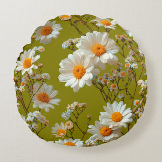 Almofada Redonda Travesseira Redonda Olive Garden Daisy Dream
