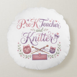 Almofada Redonda Travesseira Redonda Pre-K Teacher e Knitter