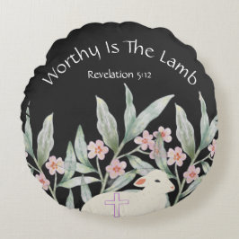 Almofada Redonda Travesseira Redonda Worthy Is The Lamb