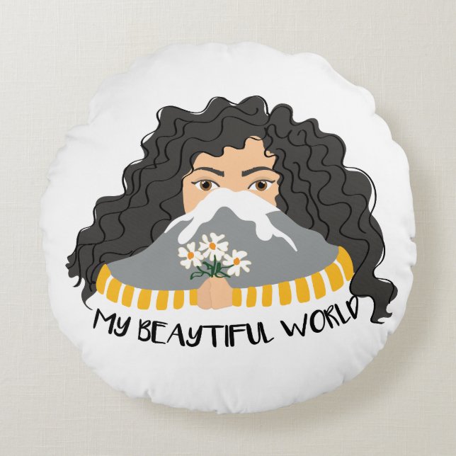 Almofada Redonda travesseiro (Frente)