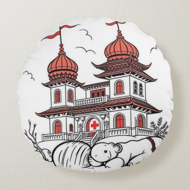 Almofada Redonda Travesseiro (Frente)