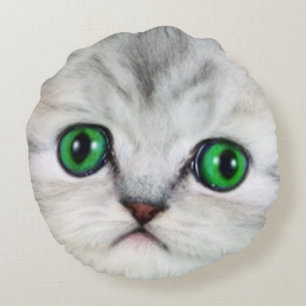 Almofada Redonda travesseiro 2 da cara do gato