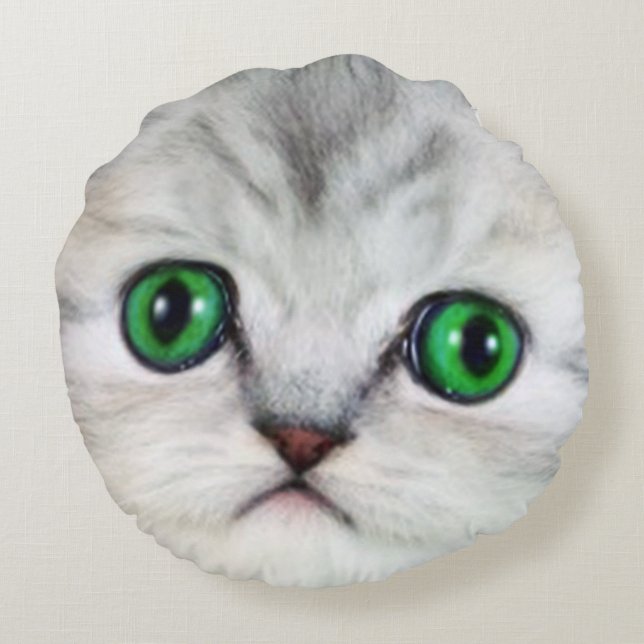 Almofada Redonda travesseiro 2 da cara do gato (Verso)