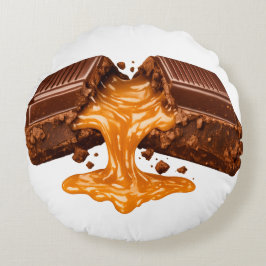 Almofada Redonda Travesseiro Amante de Caramelo de Chocolate