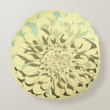Travesseiro amarelo de flor de dália