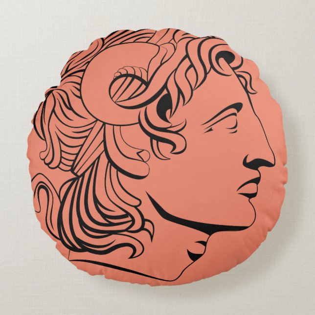 Almofada Redonda travesseiro antigo de moedas (Frente)