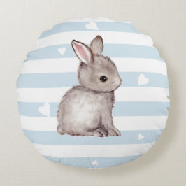 Almofada Redonda Travesseiro Arredondado De Cinzas Com Banho Azul